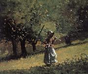 Shoulder the rake bar girls Winslow Homer